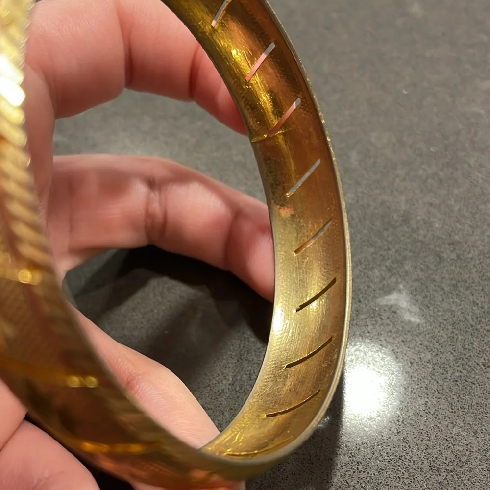 Gold Tone Bangle Bracelet - Picture 8 of 12